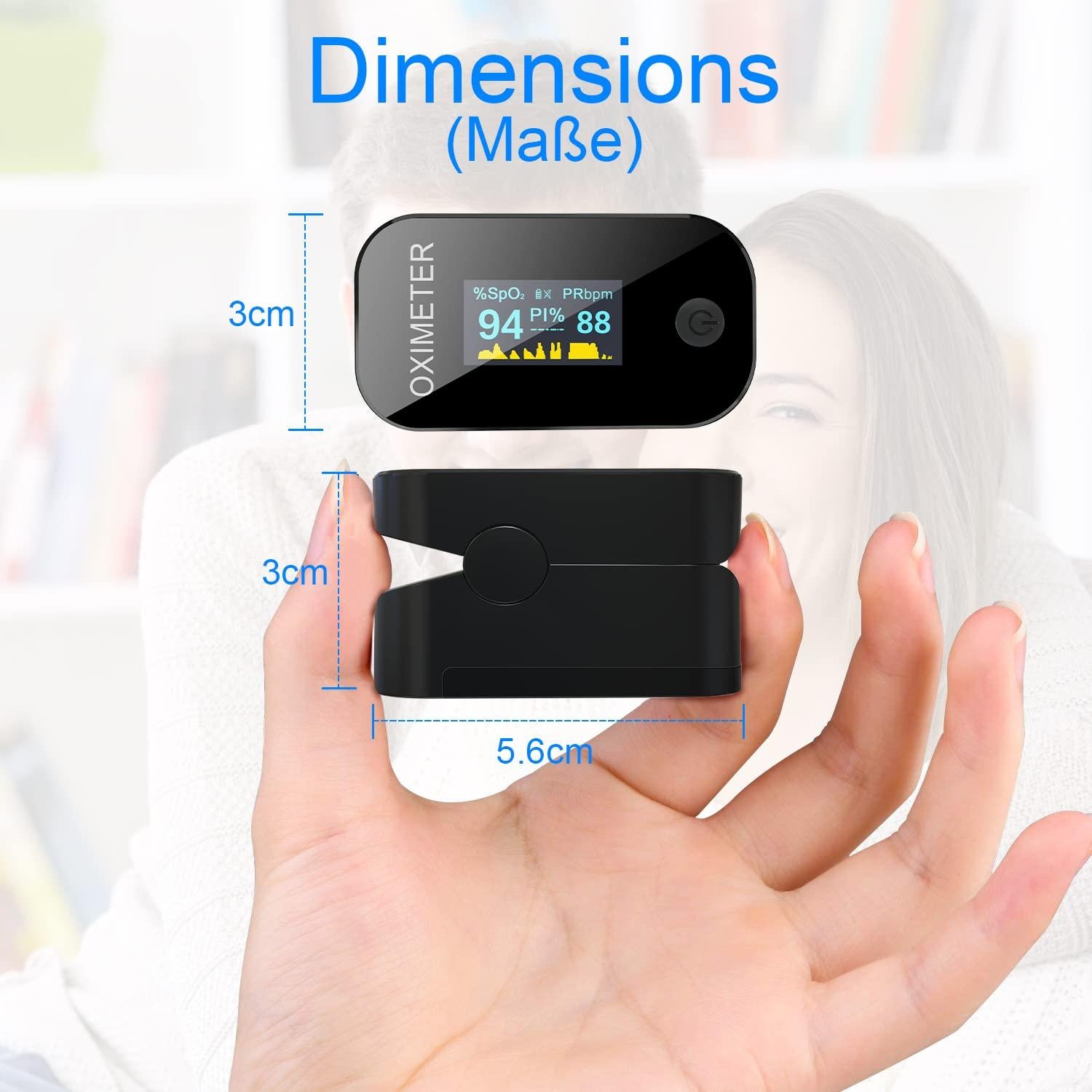 Mommed Pulse Oximeter Blood Oxygen Saturation Monitor with OLED Display