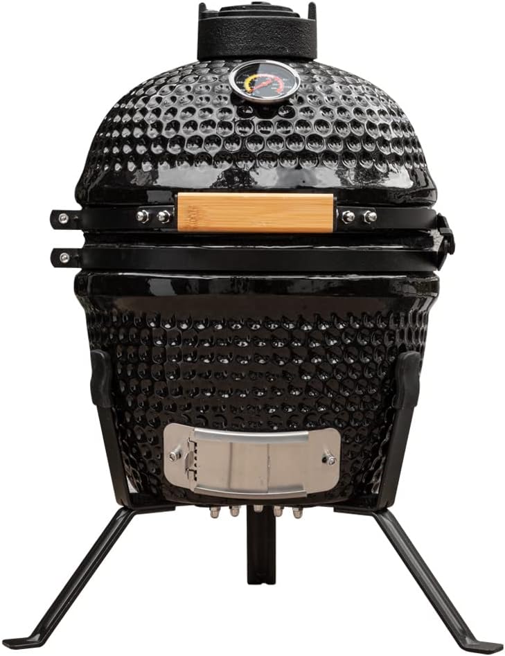 BluMill Ceramic Kamado Barbecue with Lid, Ventilation, Thermometer