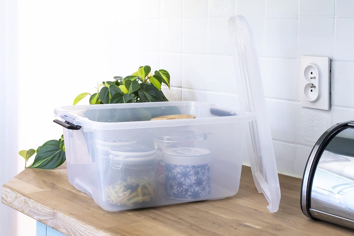 Iris Ohyama Top Box Transparent Storage 15L