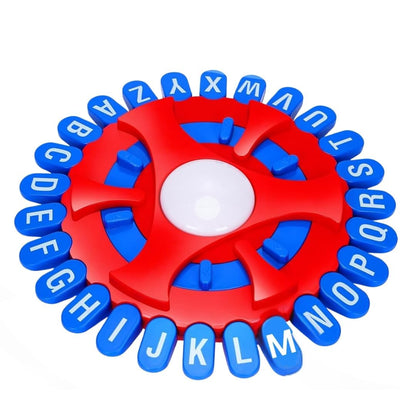 Think Word Mind Game, Quick Thinking Letter Alphabet Press & Match Letter Wheel Fast-Paced Family Board Game Fun Word Educational Learning for Adults Children and Families