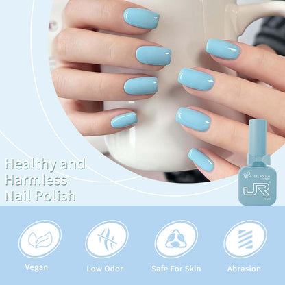 JR 9-Piece 15ml Summer Gel Nail Polish Kit: UV LED Soak-Off.