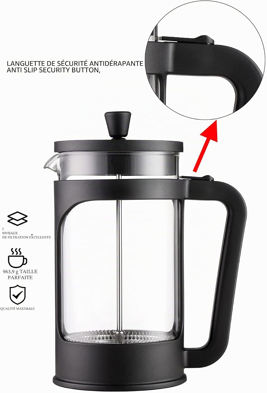 VIER Ona French Press Coffee Maker 1L