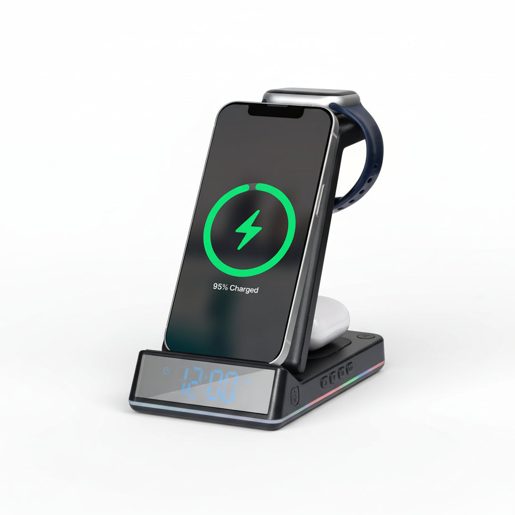 Daewoo 5024996976977 Foldable Wireless Charger Stand for Apple Samsung