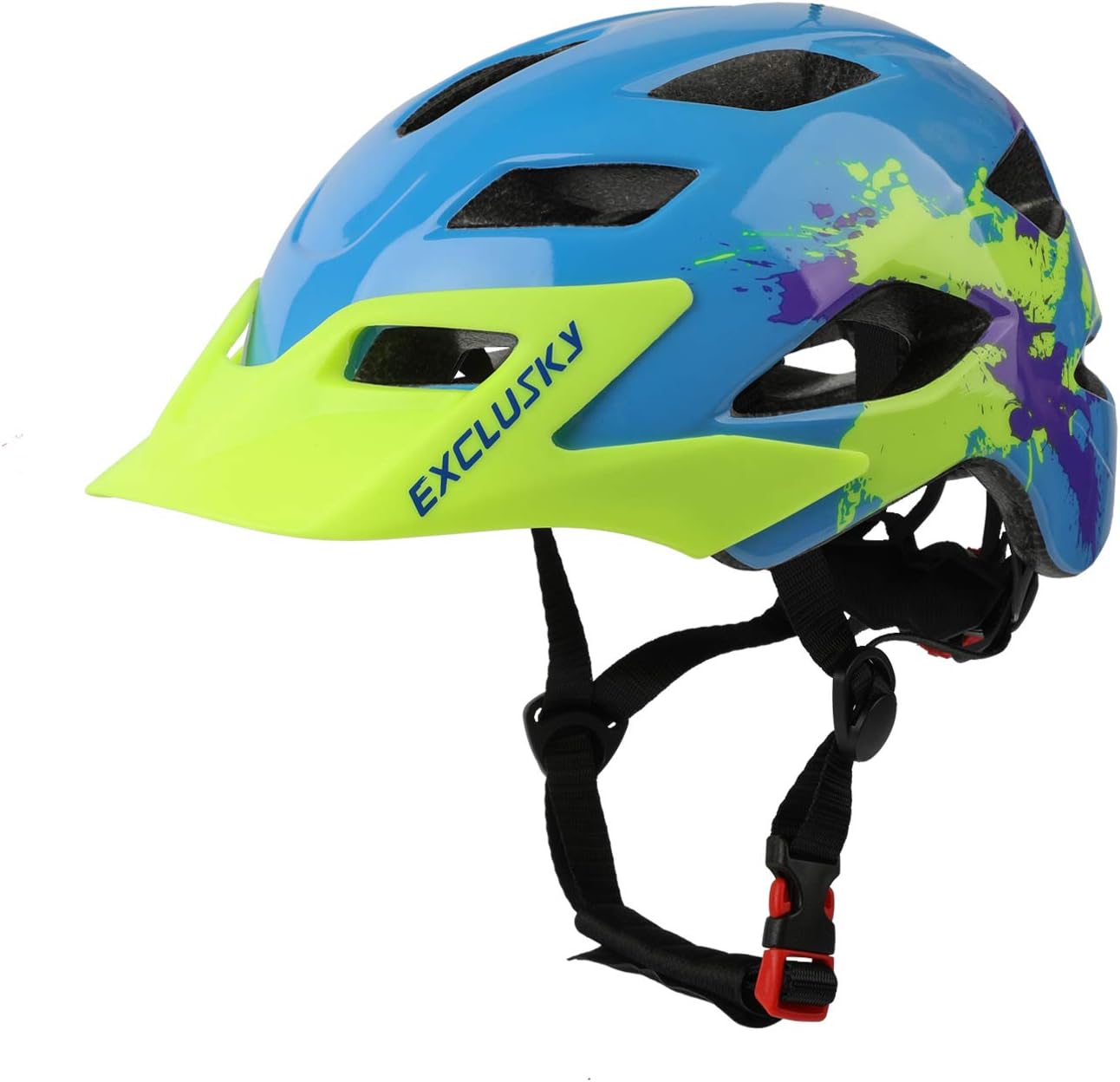 Exclusky Adjustable Kids Bike Helmet Lightweight Protective Cycling Helmet for Ages 5-13