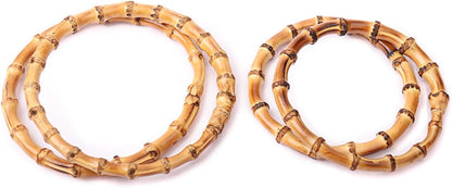 Handmade Slub-Alloy Flat Round Bag Handle Replacement for Women