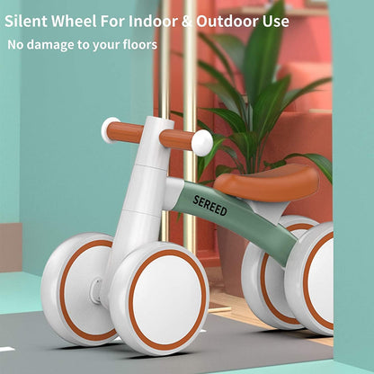 SEREED Kids Green Balance Bike 4-Wheel Toddler Ride-On