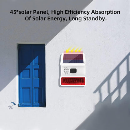 PGST Solar Outdoor Alarm Siren with LED Flashing Light Function 433 MHz