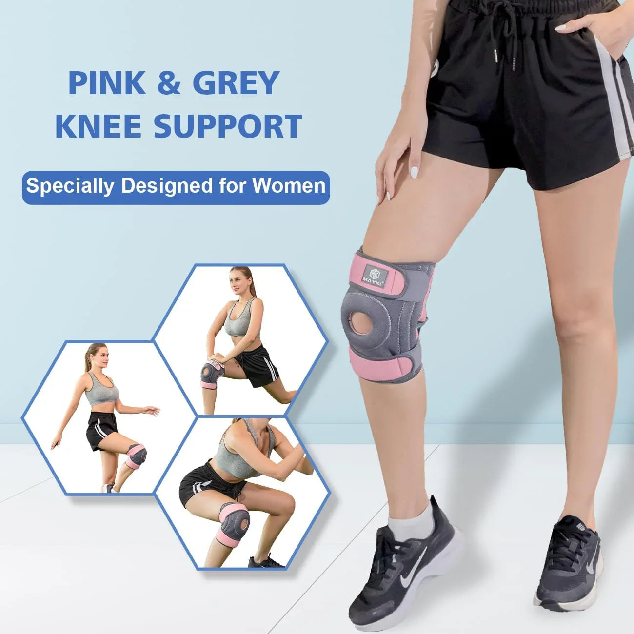 MAYKI Adjustable Breathable Knee Brace with Patella Gel Pad for Women - Gomix Brands Outlet