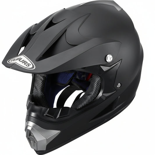 OUMURS DOT Youth Dirt Bike Helmet Black Adjustable Visor