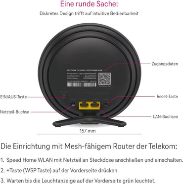 Telekom Speed Home Wi-Fi 6 Mesh Repeater – Black Dual-Band