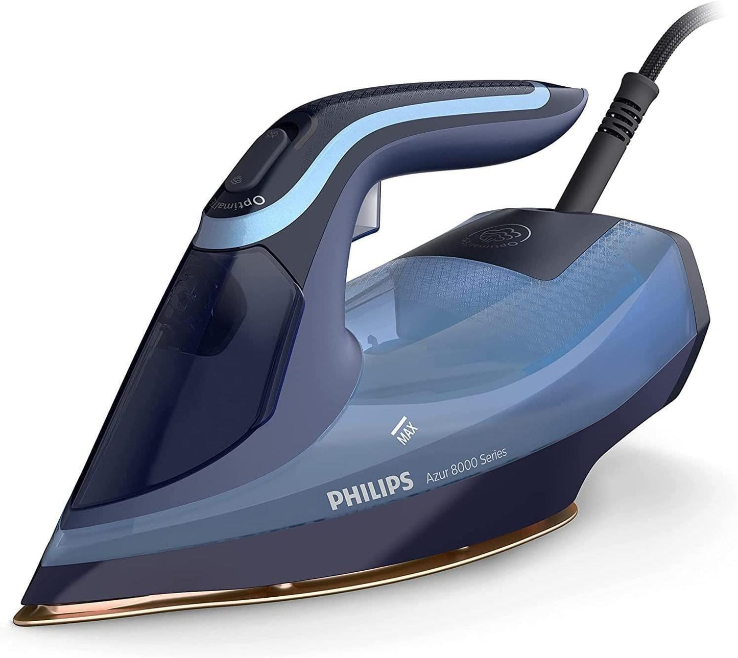 Philips Azur 8000 Series Steam Iron: 3000W, OptimalTEMP, SteamGlide Elite, Light Blue