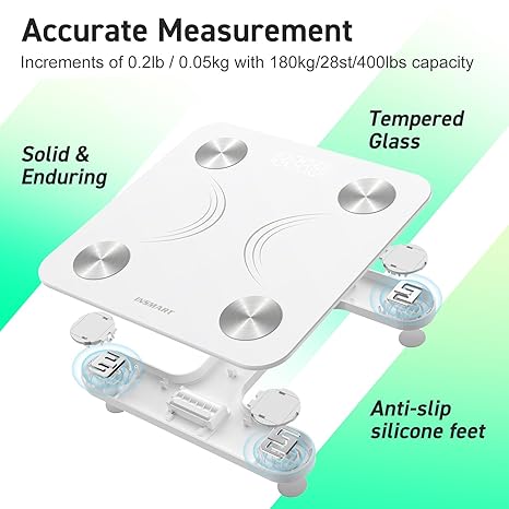 INSMART 400 lb Bluetooth Smart Scale with 17 Body Composition Metrics