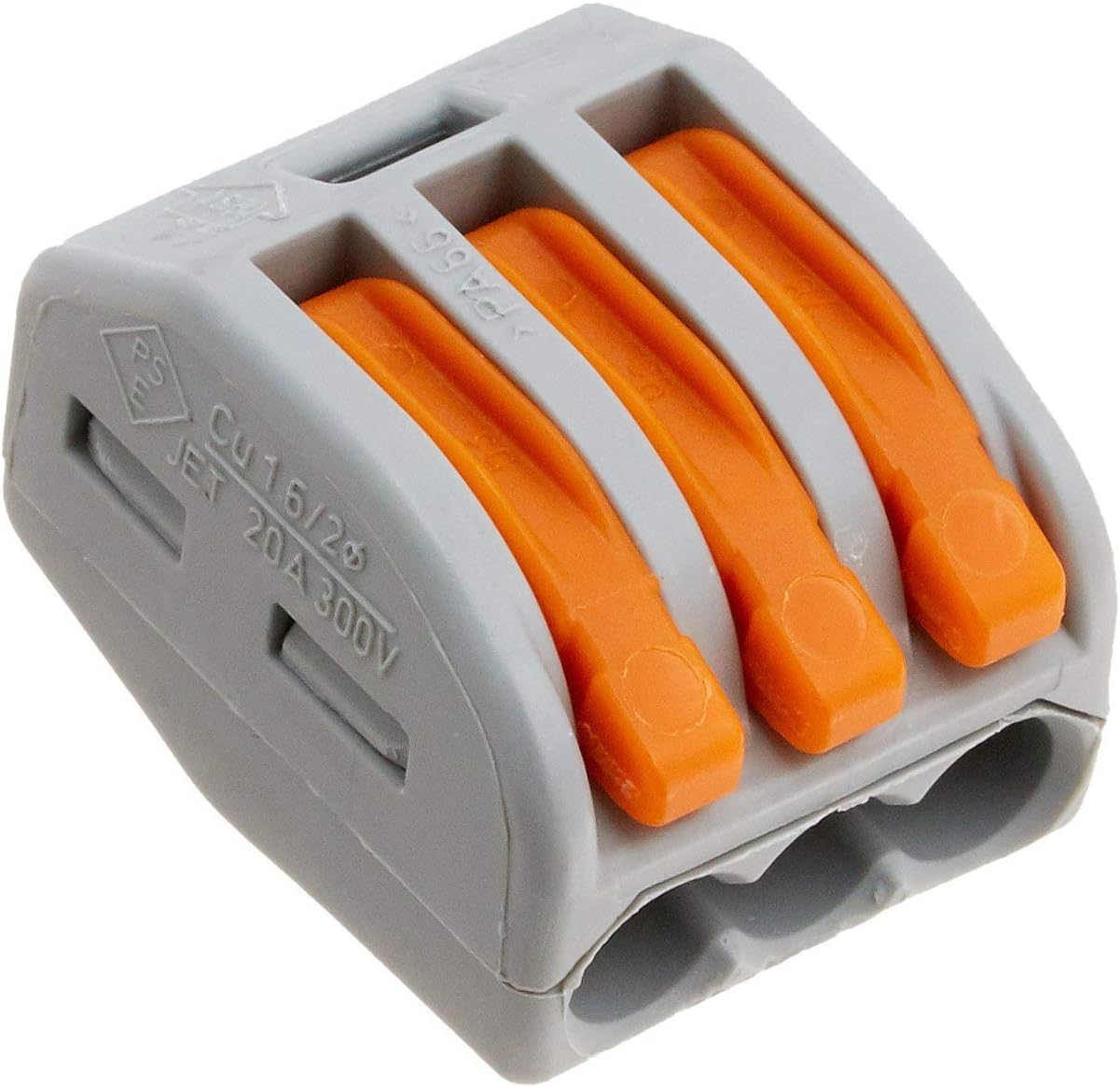 Wago 222-413 Lever-Nut 3-Conductor Compact Connector Pack of 10