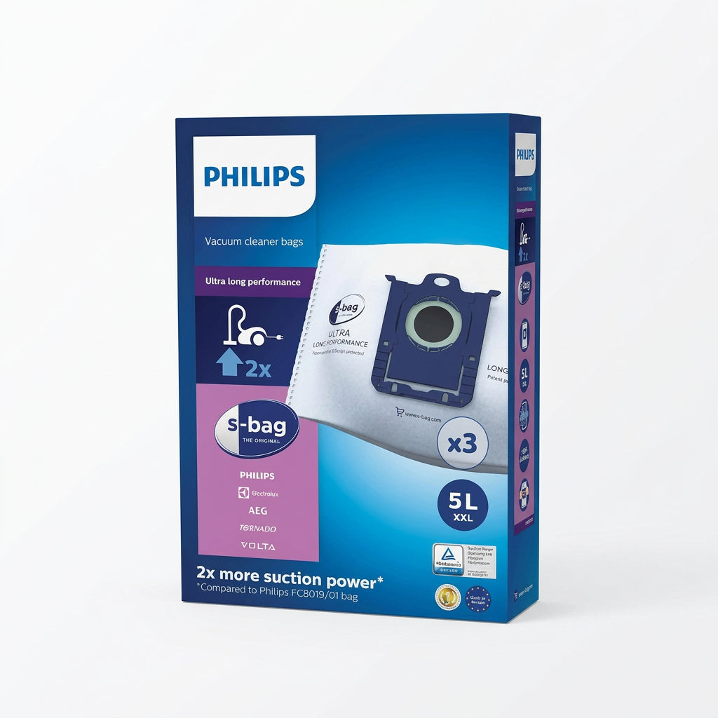 Philips S-Bag FC8027/01 Vacuum Cleaner Bags 5L White