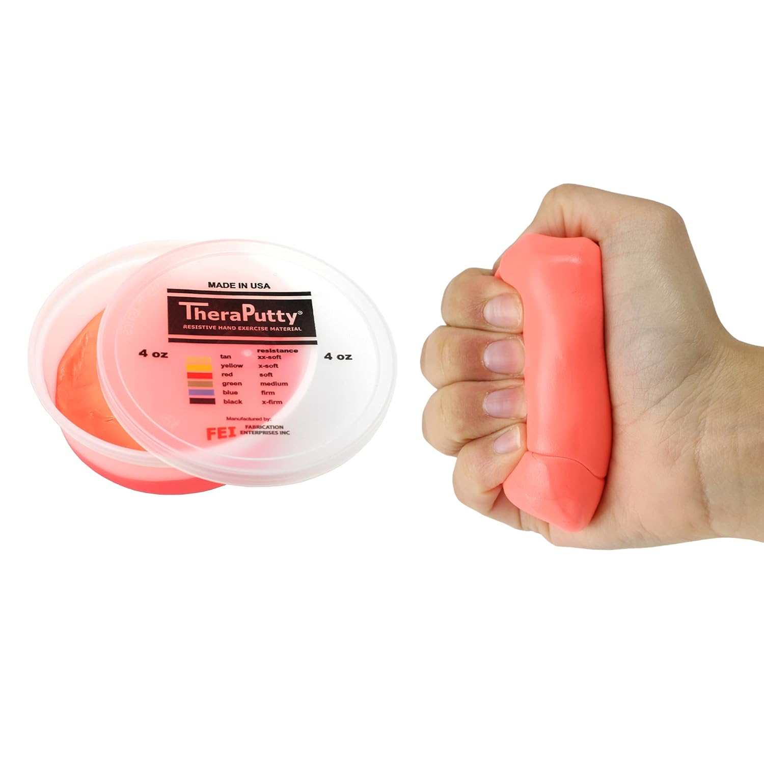 Cando Red Light TheraPutty 4oz Hand Therapy Putty for Strength and Stress Relief