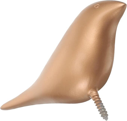 Golden Wall-Mounted Bird Hook for Coats, Hats, Towels