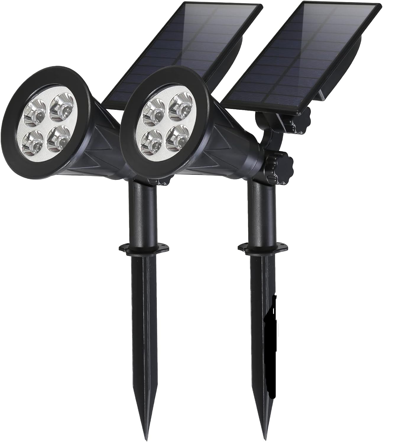 YAJETSKO Waterproof Solar Spotlight Set Warm White Adjustable Angle 2-Pack