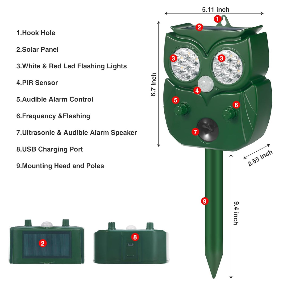 Jahy2Tech No.273-1 Solar Ultrasonic Animal Repellent