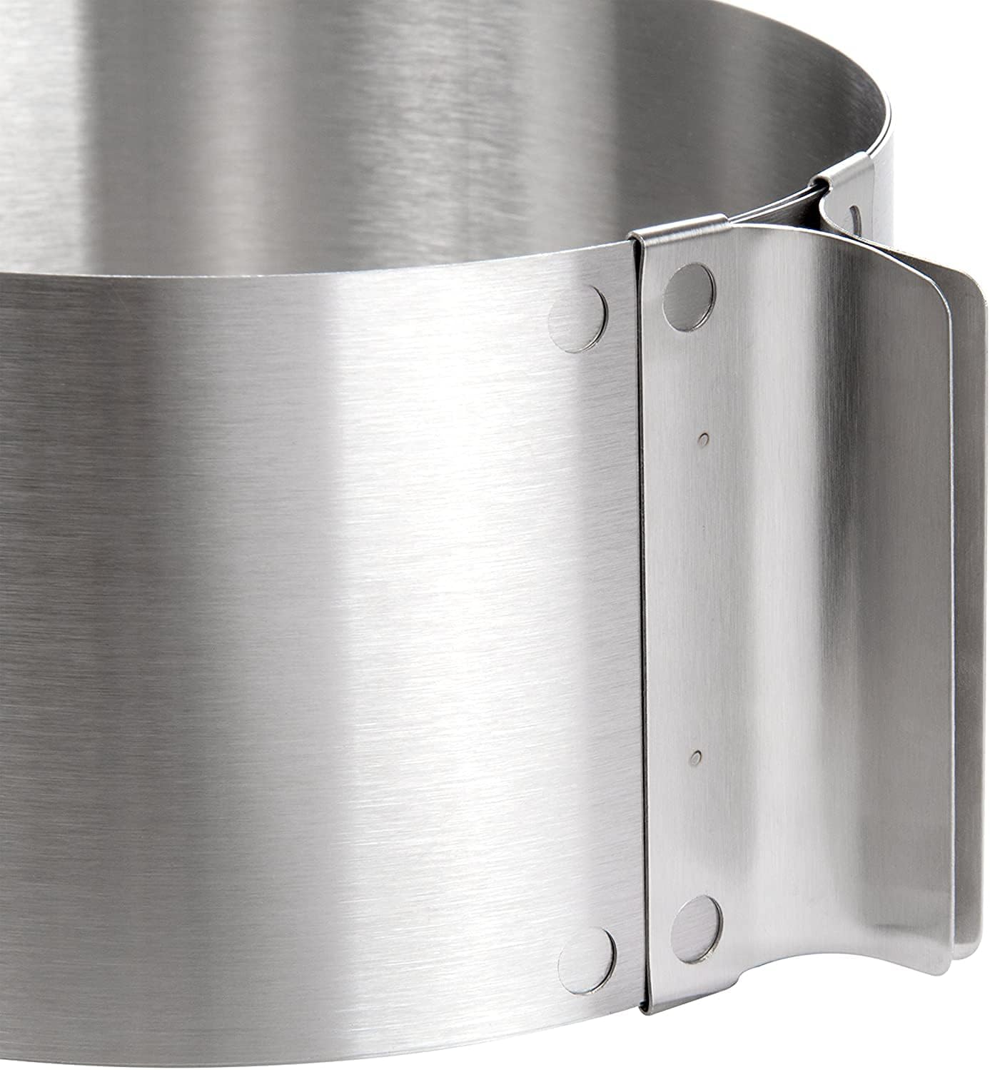 wenco Cake Ring Adjustable 16-30 cm, 8 cm High Stainless Steel Cake Ring, Baking Accessories for Cakes, Heat Resistant up to 180 °C, Rustproof, Silver, Dishwasher Safe