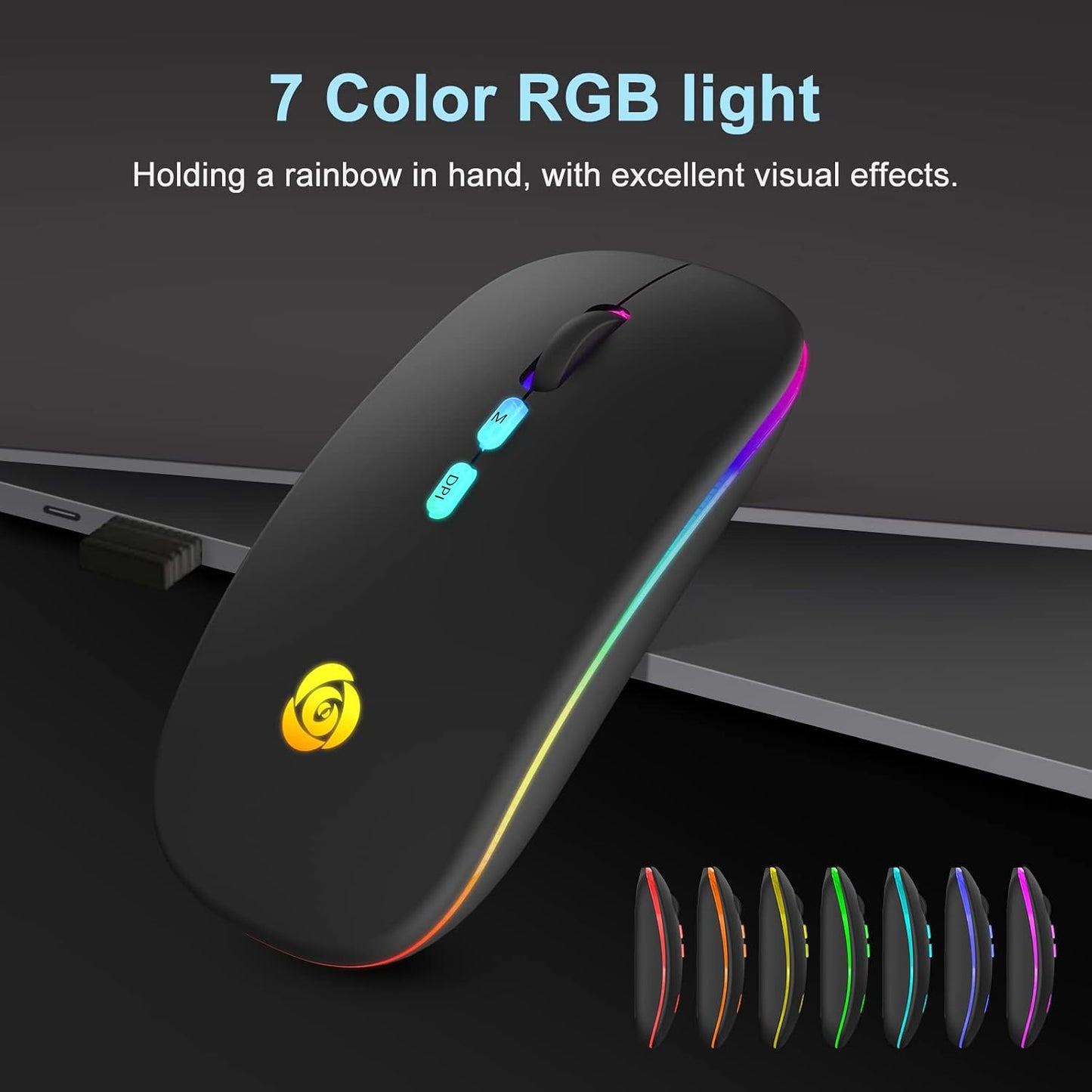 CC Store BRCC_221SMJBM_B Wireless Mouse USB-C Rechargeable Dual Mode Silent Slim