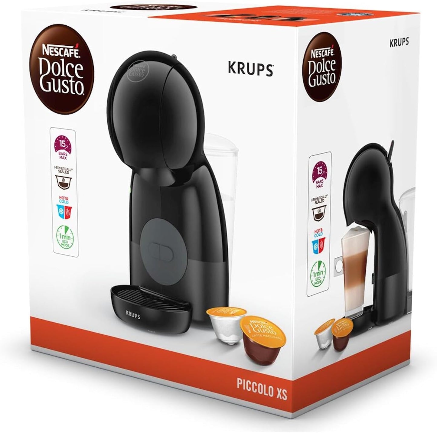 KRUPS Dolce Gusto Small Espresso Machine Compact Black 0.8L