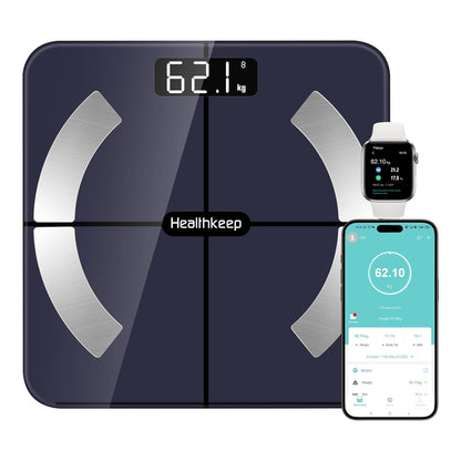 Healthkeep Smart Bluetooth Body Fat Scale – Dark Blue 180lb Capacity