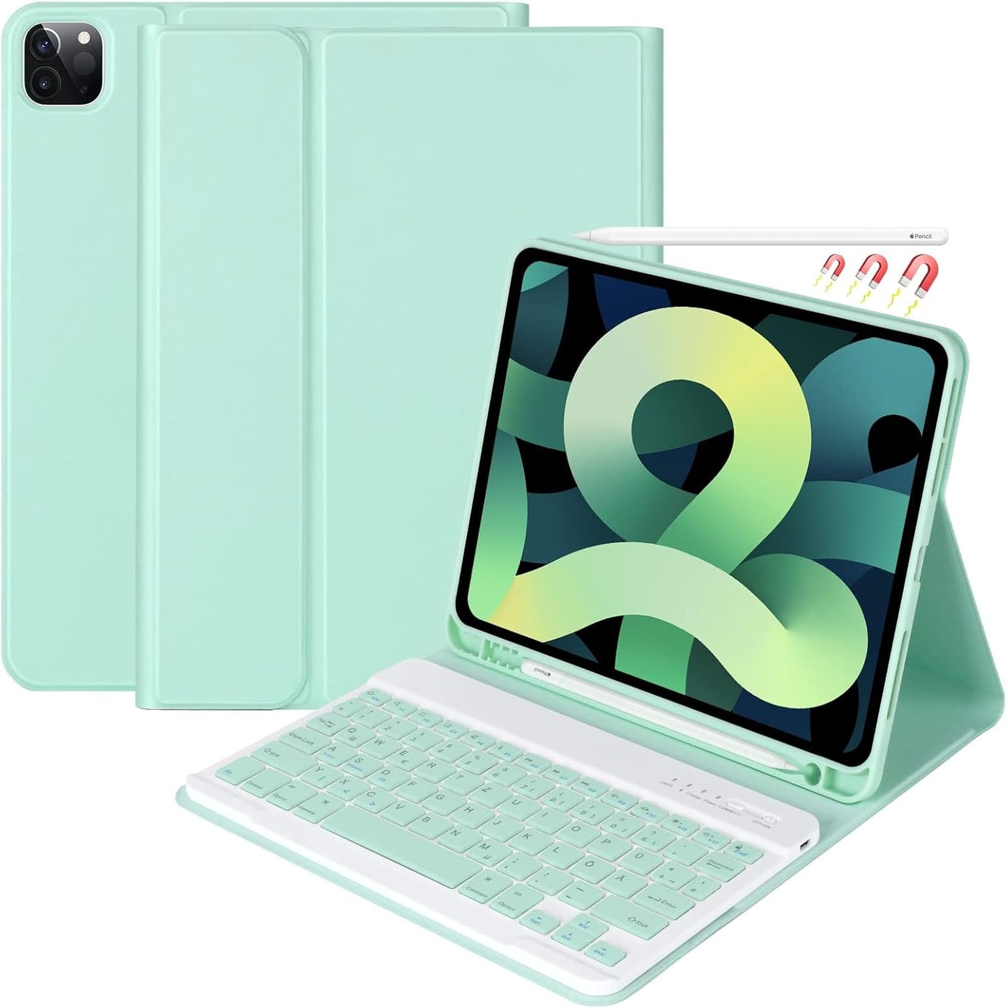 BAIBAO Keyboard Case for iPad Magnetic Detachable Bluetooth (German Version)
