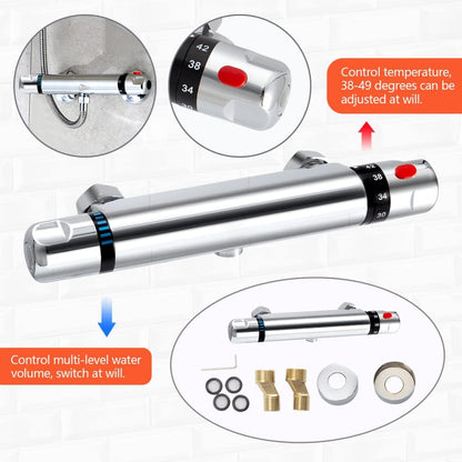 Uten Chrome Thermostatic Shower Mixer Bar Tap – Anti‑Scald Constant Temperature