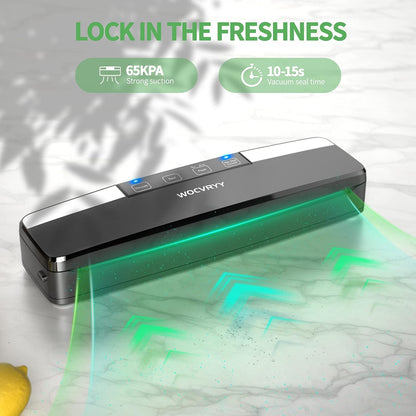 WOCVRYY V2 6-in-1 Vacuum Sealer 125W Dry & Wet Mode Black