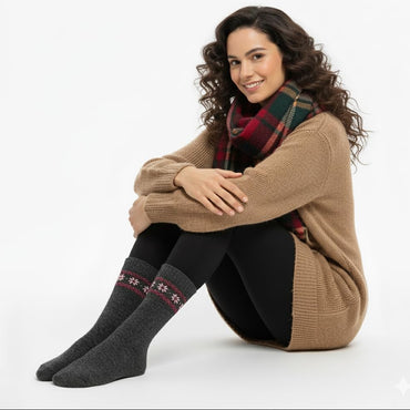 NinetoFiveLife Women's Ultra-Soft Thick Woollen Thermal Socks 4-Pair Pack