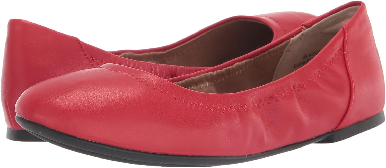 Amazon Essentials Women's Belice Bright Red Ballet Flat Slip-On