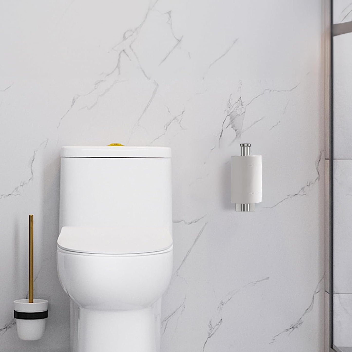 Ibergrif Self-Adhesive Stainless Steel Toilet Paper Holder Grey