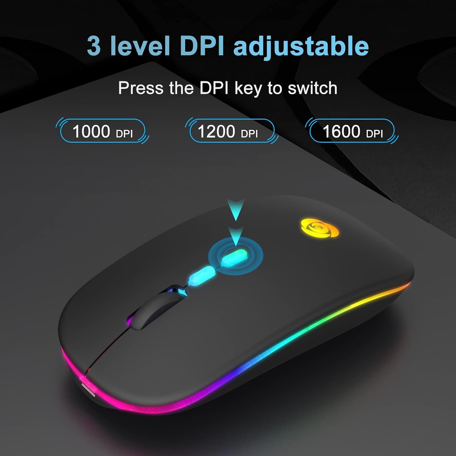 CC Store BRCC_221SMJBM_B Wireless Mouse USB-C Rechargeable Dual Mode Silent Slim