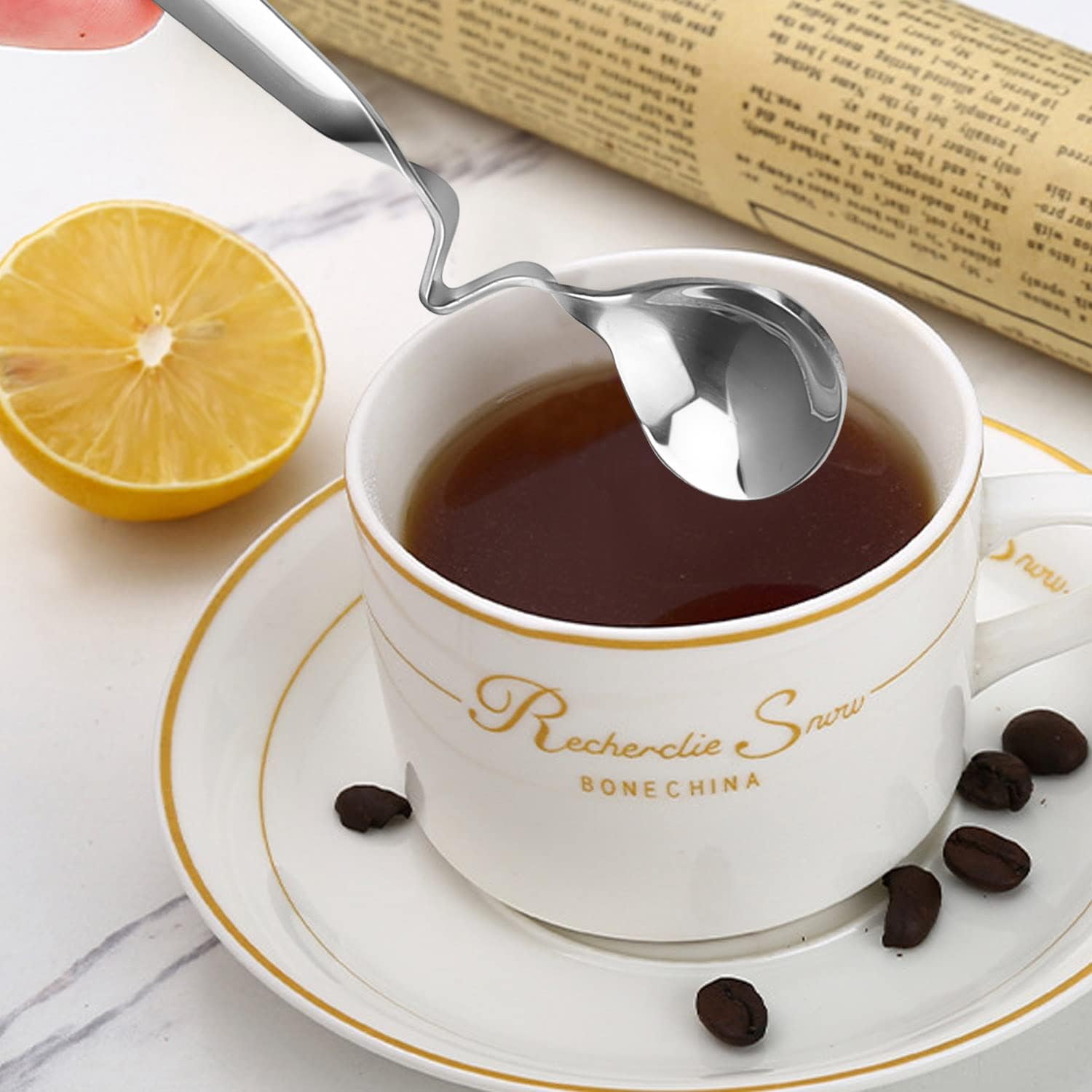 DIYCUT 3‑Piece Stainless Steel Honey & Coffee Spoon Set