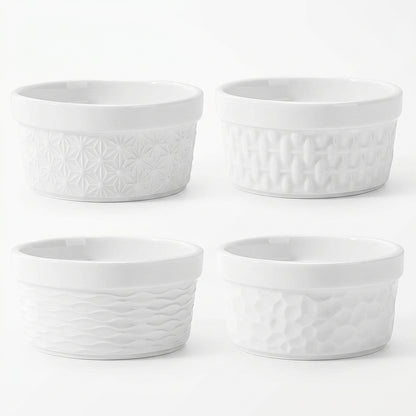 BAIFULAI Ceramic Creme Brulee Bowls Set of 4 230ml