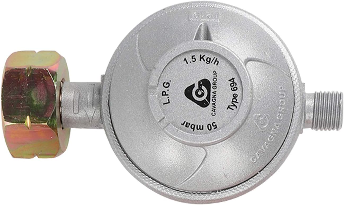JIIANERY Bade Gas pressure regulator 50 mbar, 1.5 m hose, screw connections 1/4 inch left, G607