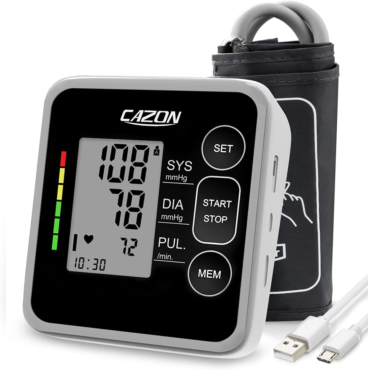 CAZON Digital Blood Pressure Monitor Upper Arm Automatic 2x100 Memory