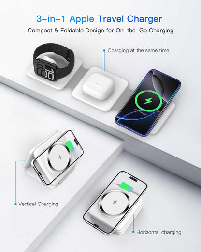Iseyyox CW340 3-in-1 Foldable Wireless Charging Station