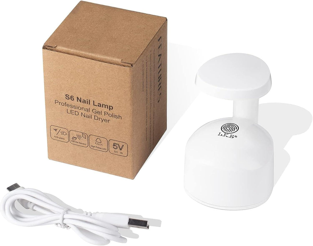 LKE Mini UV LED Nail Lamp Portable USB White