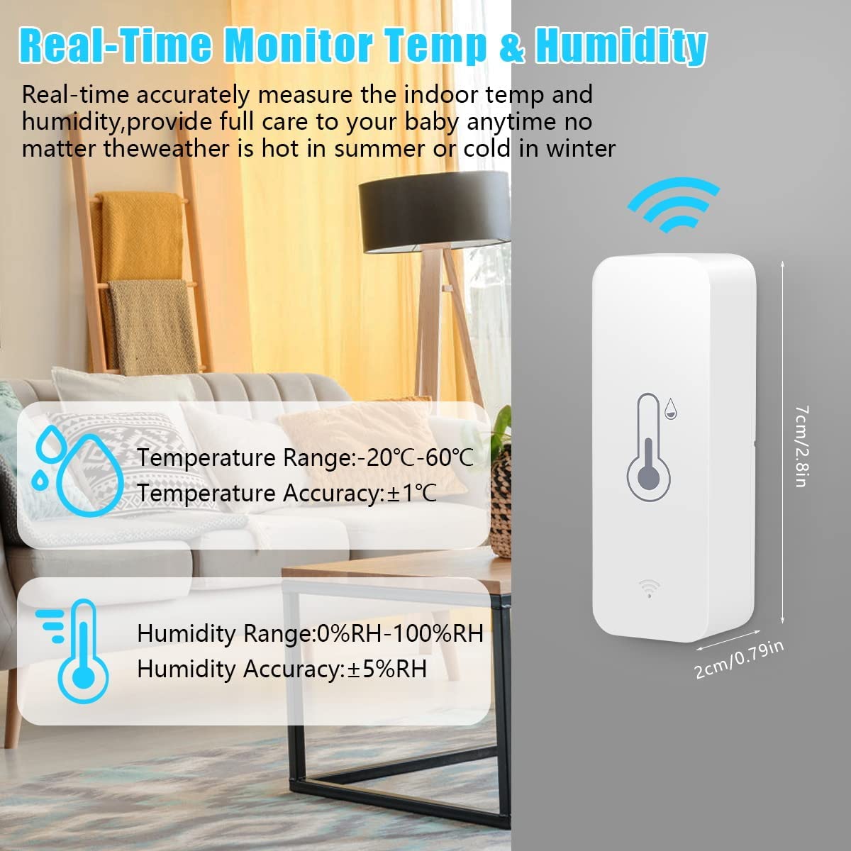 Ventika FAR1 WiFi Temperature Humidity Sensor White