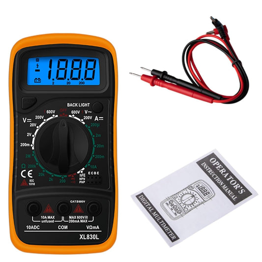 XL830L Portable LCD Digital Multimeter: Accurate AC/DC Voltage, Current, Resistance Tester