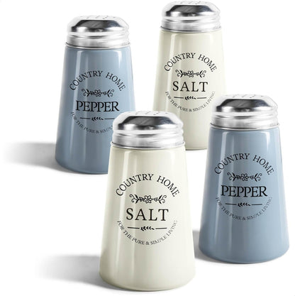 com-four 4-Piece Coloured Glass Spice Shaker Set – Country House Style