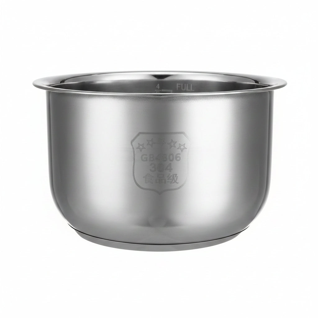 KICHOUSE Stainless Steel Rice Cooker Inner Pot, 2L Capacity, Silver