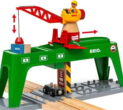 BRIO World Green Container Crane with Magnetic Hook