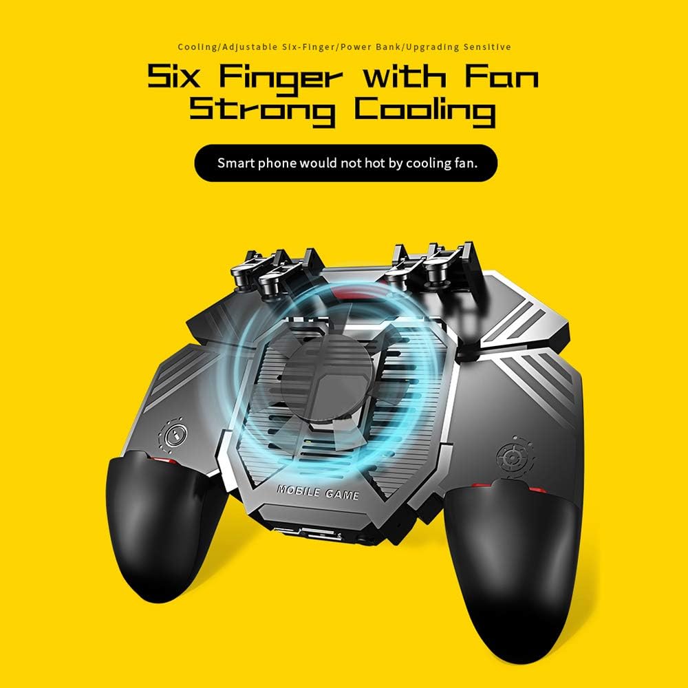 Fawoonu AK77 Mobile Gaming Controller: 6-Finger Trigger, Cooling Fan, iOS/Android