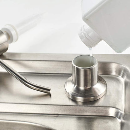 Ibergrif M34027 Kitchen Sink Built-in Soap Dispenser, 400ml Stainless Steel 360° Rotation Nozzle