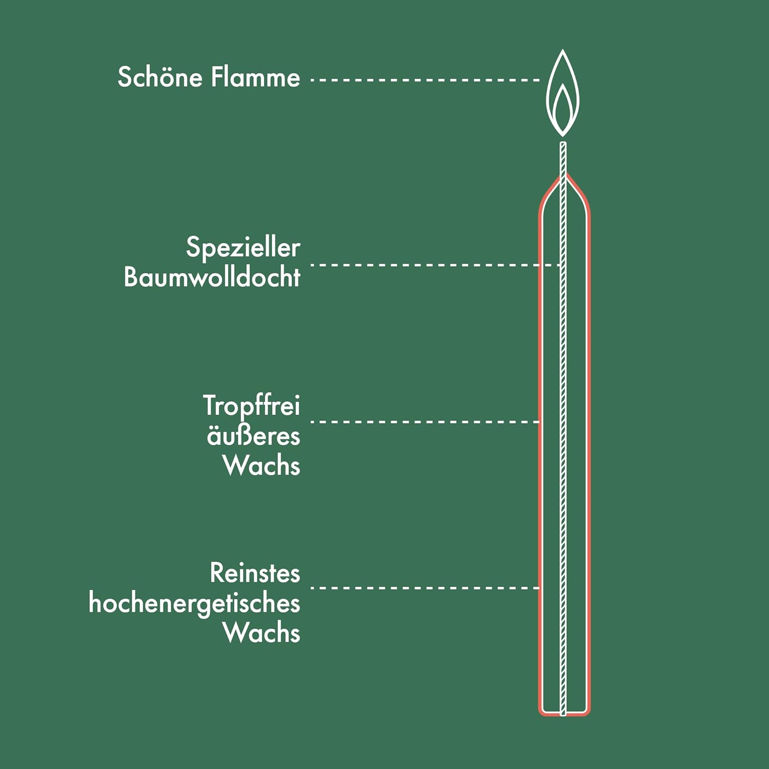 Bolsius Red Tapered Dinner Candles 8-Pack 23cm Long Burn