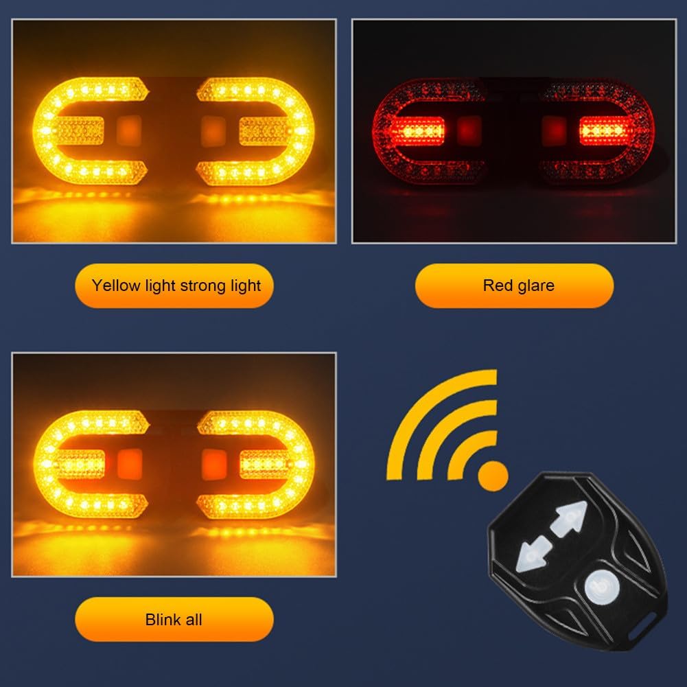 USB Rechargeable Bike Turn Signal Set for Enhanced Night Visibility
