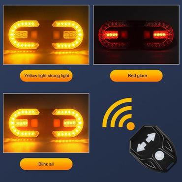 USB Rechargeable Bike Turn Signal Set for Enhanced Night Visibility