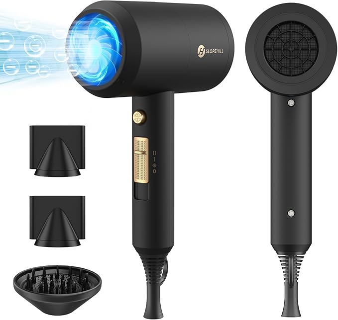 Slopehill 1800W Ionic Hair Dryer with Dual Concentrators